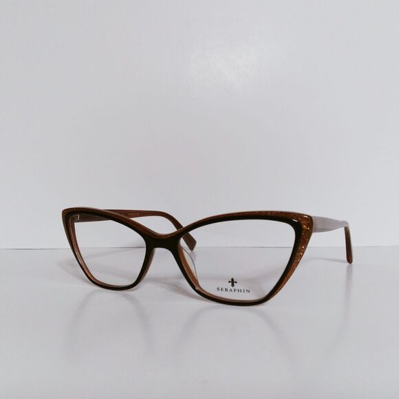 Womens Seraphin Brown Starlight Cat Eyeglasses Frames 54-17-140 Handmade Japan - Picture 3 of 9